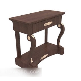传统欧式边桌木制3d模型