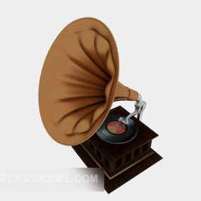Gramophone traditionnel modèle 3D