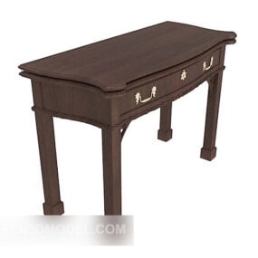 שולחן עבודה ביתי מסורתי מעץ דגם תלת מימד