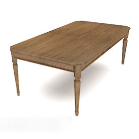 3д модель традиционного деревянного минималистичного обеденного стола