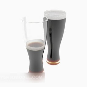 مدل سه بعدی شیشه شراب شفاف