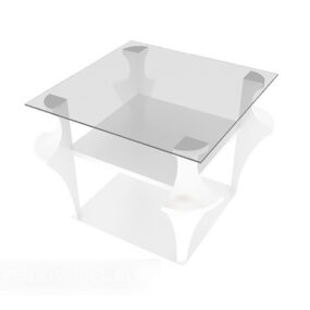 Transparent Glass Square Coffee Table 3d model