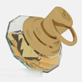 3D-Modell einer transparenten Parfümflasche aus Glas