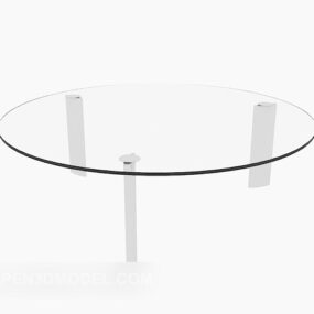 Transparent Round Glass Coffee Table 3d model