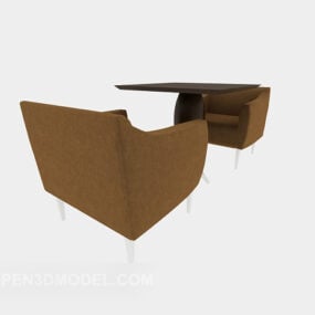 Sada dvou neformálních stolních židlí 3D model