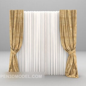 Two-color Matching Curtain Furniture 3d model