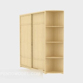 Two Doors With Partition Wardrobe 3d model