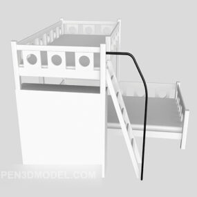 Nahoru a dolů patrová dětská postel 3D model