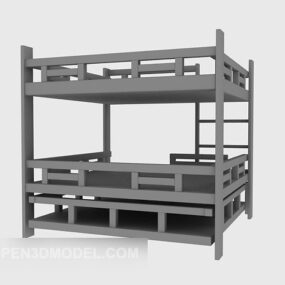 Up And Down Wooden Bed 3d model