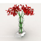 Vase Decoration Set Red Flower