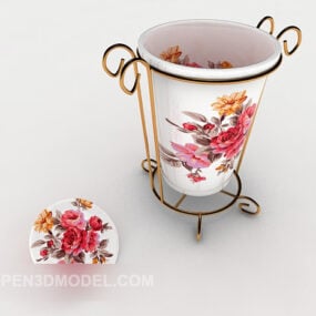 中国の陶磁器の花瓶セット3Dモデル