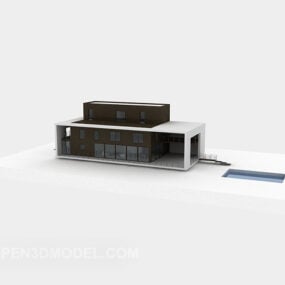 Moderne villa buitengevel 3D-model