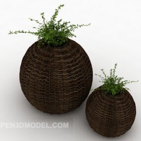 Modello 3d di decorazioni per mobili in vaso di vite