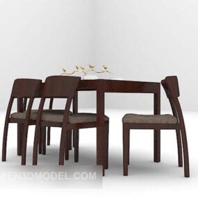 Modelo 3D de móveis de jantar para cadeiras de mesa para casa