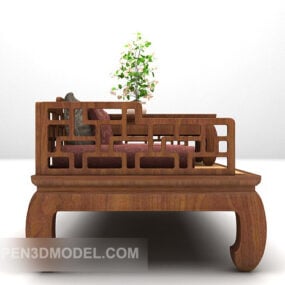 Vintage Sofa Chinese Carving 3d model