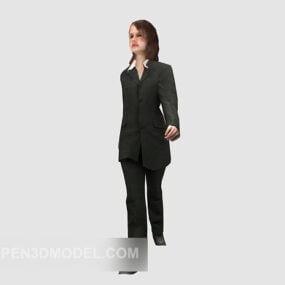 Walking Lady Character 3d-model