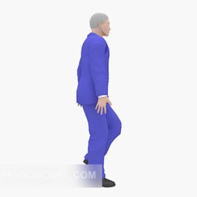 3д модель прогулочного костюма мужского персонажа синего жилета