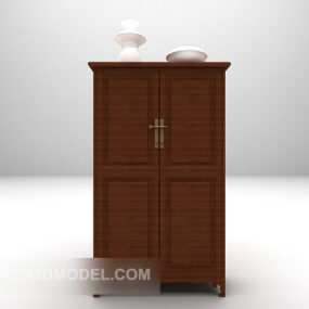 Wardrobe Storage Cabinet Mahogany Wood 3d model