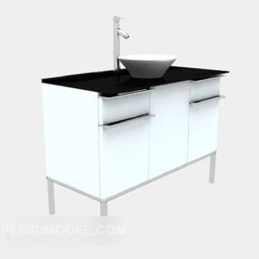 Wash Basin With Cabinet Furniture 3d model
