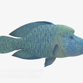 Model 3D niebieskiej ryby akwariowej