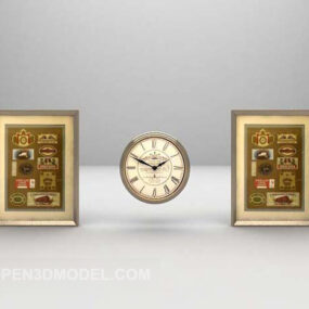 Reloj vintage decoración de pared modelo 3d