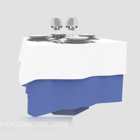 Restaurant Table With Cloth 3d model