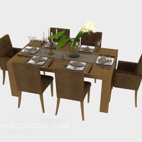 Western Dining Table 3d model