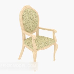 Krzesło do jadalni z litego drewna Western Food Model 3D
