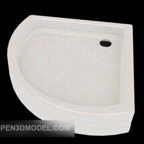 White Bath Corner Shaped 3d model