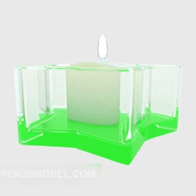 ガラスカップの球燭台3Dモデル
