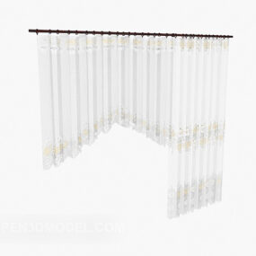 White Curtain Furniture 3d model