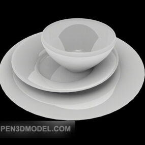 White Dishes 3d model