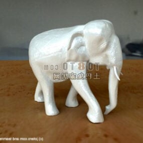 White Elephant Figurine 3d-modell