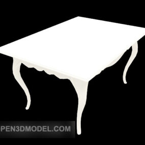 דגם 3D שולחן קלאסי אירופאי לבן