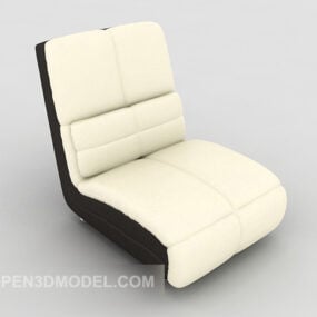 Valkoinen nahkainen Lazy Sofa 3D-malli