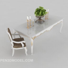 White Mediterranean Table 3d model