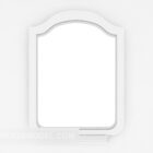 ديكور بيضاوي أبيض بمرآة