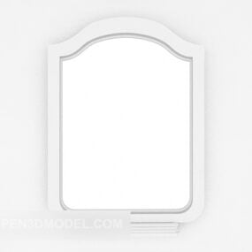 White Oval Mirror Decor 3d model