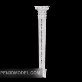 Modello 3d della colonna di pietra romana bianca
