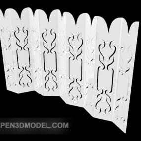 3д модель резной белой ширмы