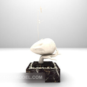 Modelo 3d de móveis de mesa de escultura branca
