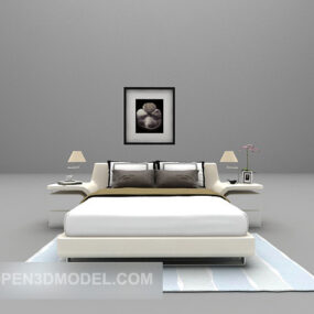 Modelo 3D de móveis de cama Hotel White Simmons