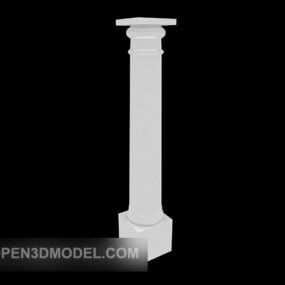 Model 3d Pilar Batu Putih Klasik