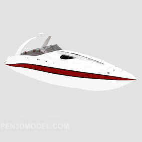 白色游艇3d模型