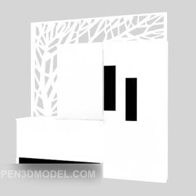 White Background Wall Decoration 3d model