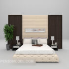 White Bed With Back Wall