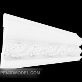 Model 3d Garisan Plaster Berukir Putih