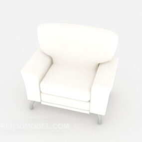白色休闲单人沙发3d模型