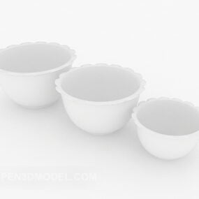 Bassin en céramique blanche modèle 3D
