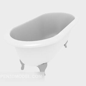 European White Ceramic Bathtub 3d model